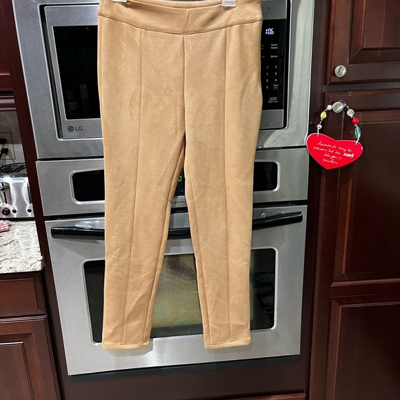 Tan faux suede pants - Picture 1 of 7